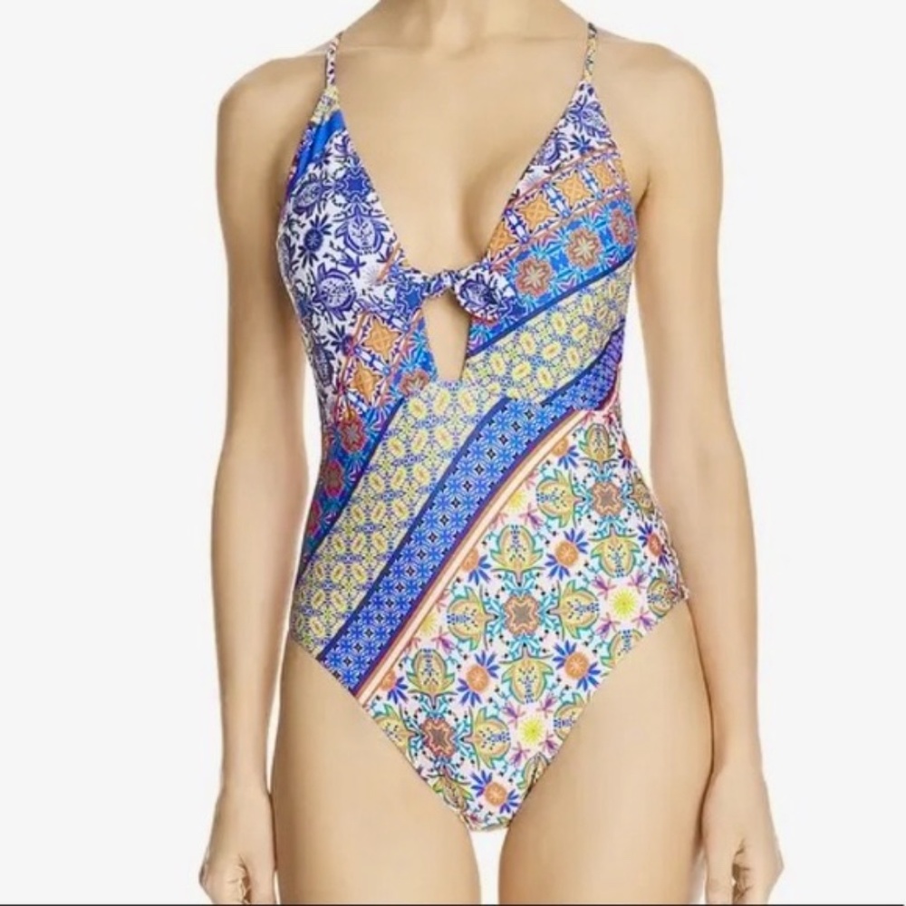 NANETTE LEPORE SCARF PATCHWORK GODDESS SWIMSUIT 2
